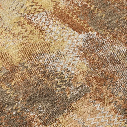 10' X 14' Copper And Orange Abstract Washable Indoor Outdoor Area Rug HomeRoots