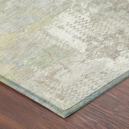 8' X 10' Ivory And Silver Abstract Washable Indoor Outdoor Area Rug HomeRoots