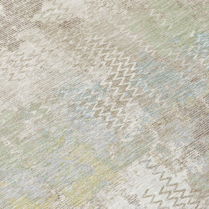 8' X 10' Ivory And Silver Abstract Washable Indoor Outdoor Area Rug HomeRoots