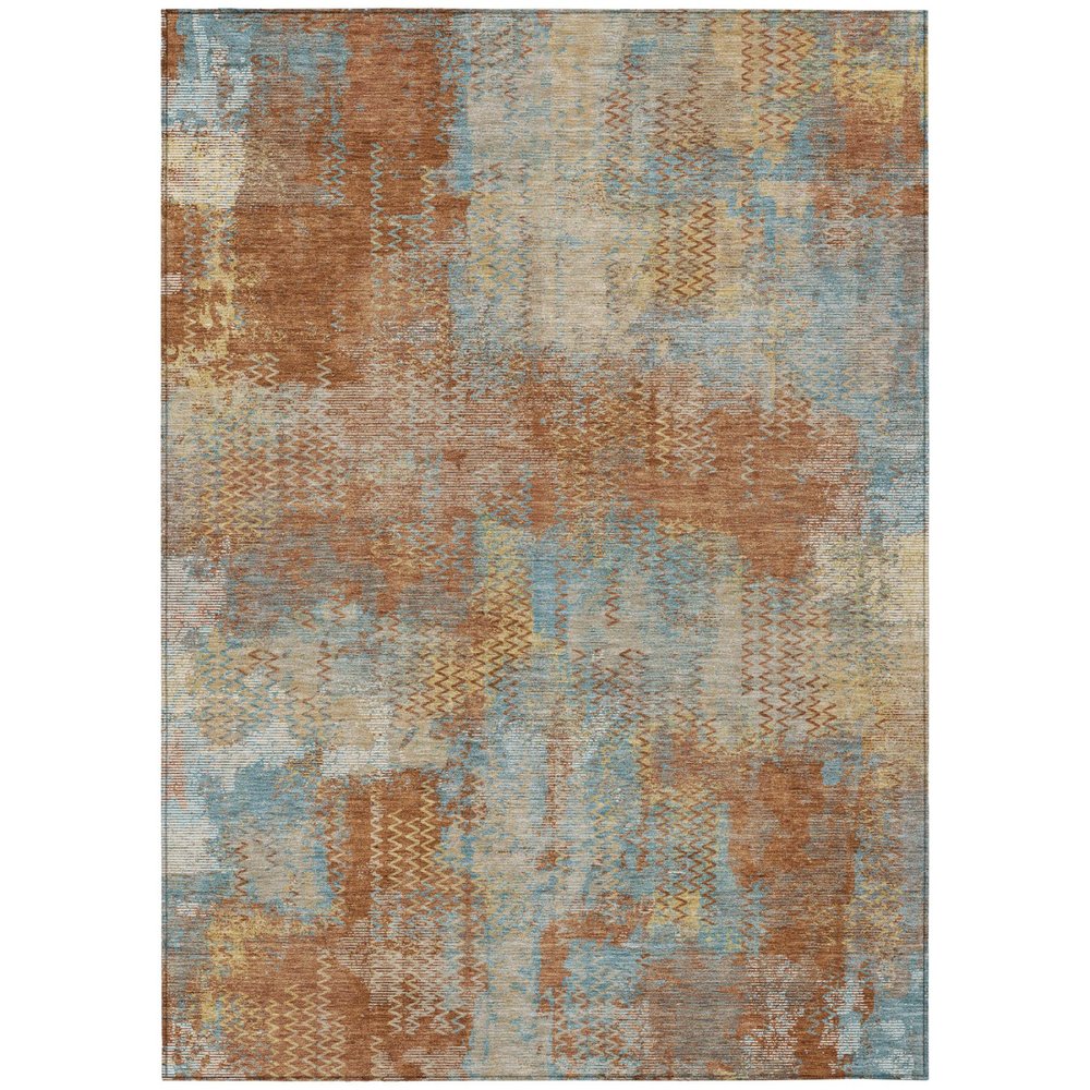 3' X 5' Orange And Rust Abstract Washable Indoor Outdoor Area Rug HomeRoots