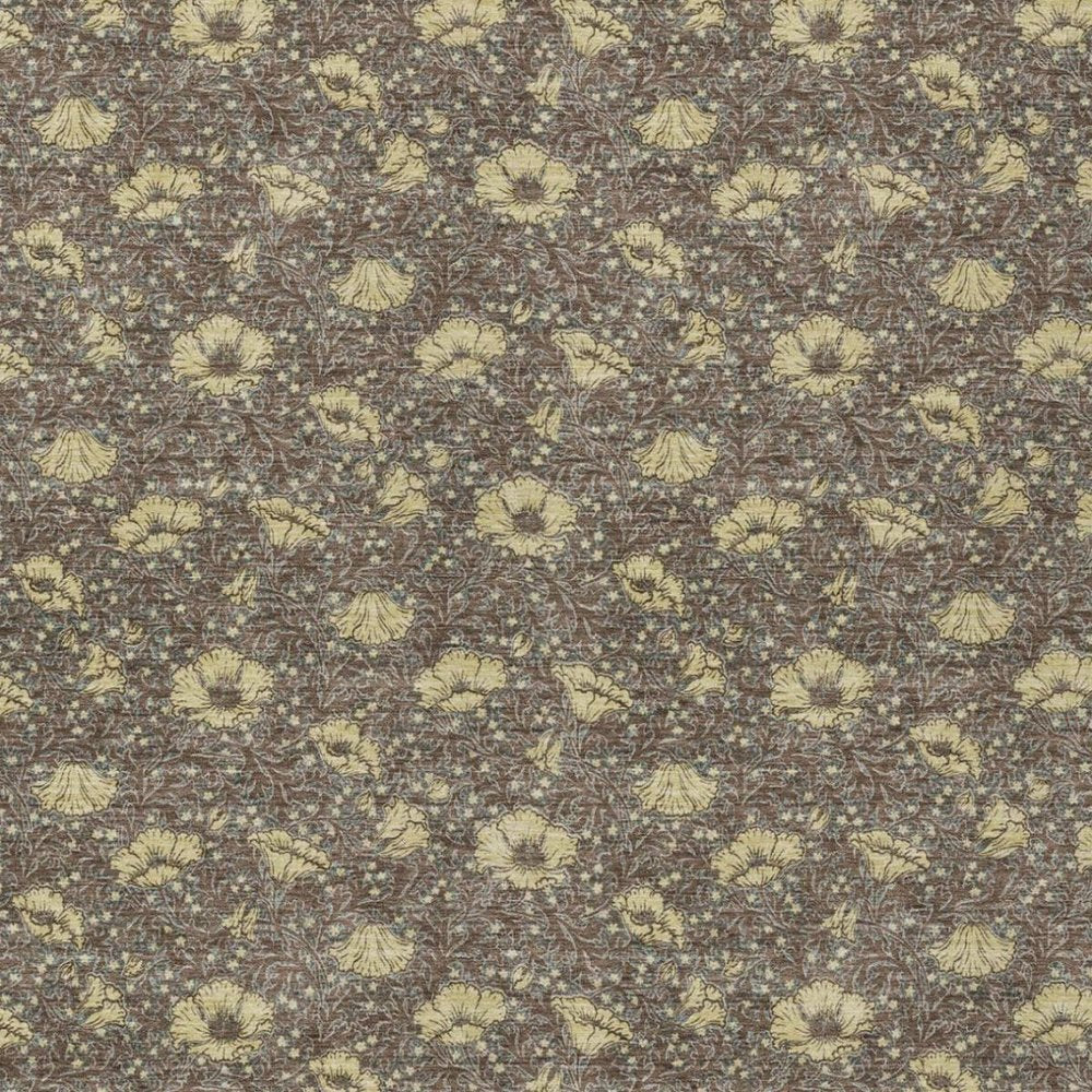 10' X 14' Brown And Coffee Floral Washable Indoor Outdoor Area Rug — view 7