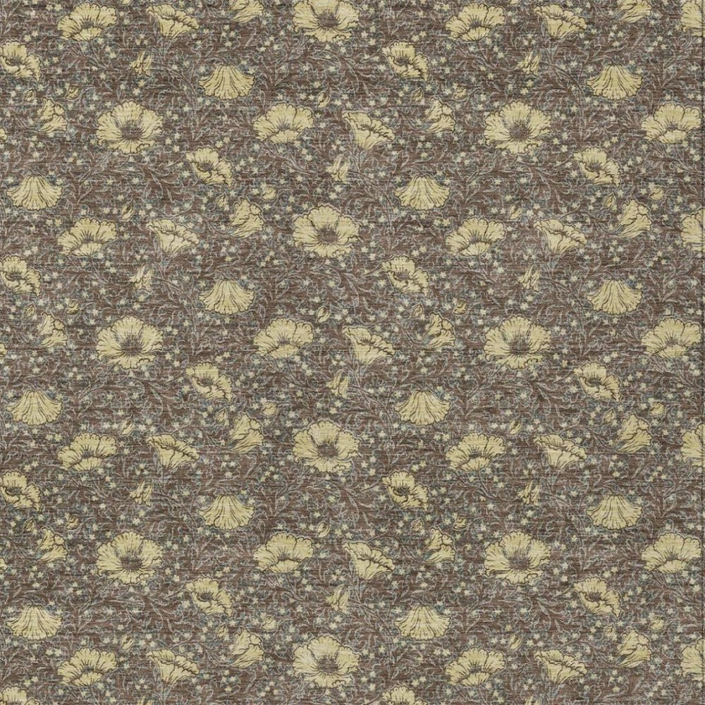 10' X 14' Brown And Coffee Floral Washable Indoor Outdoor Area Rug — view 9