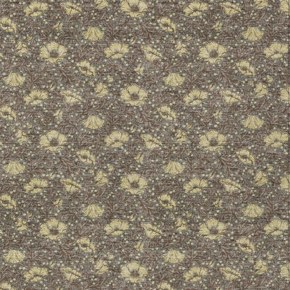 10' X 14' Brown And Coffee Floral Washable Indoor Outdoor Area Rug