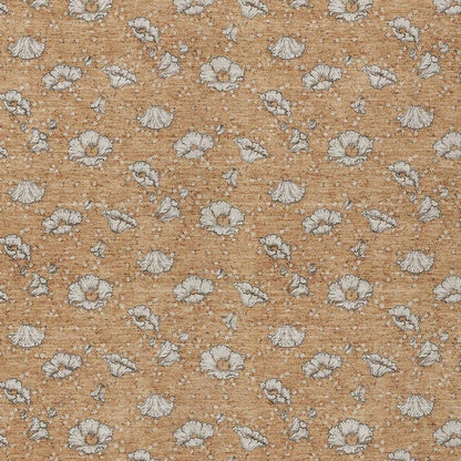 10' X 14' Copper And Orange Floral Washable Indoor Outdoor Area Rug
