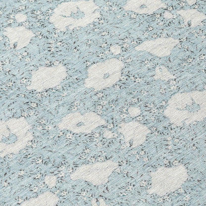 10' X 14' Sky Blue And Blue Floral Washable Indoor Outdoor Area Rug HomeRoots