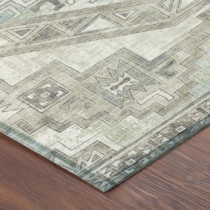 3' X 5' Ivory And Pewter Southwestern Washable Indoor Outdoor Area Rug HomeRoots