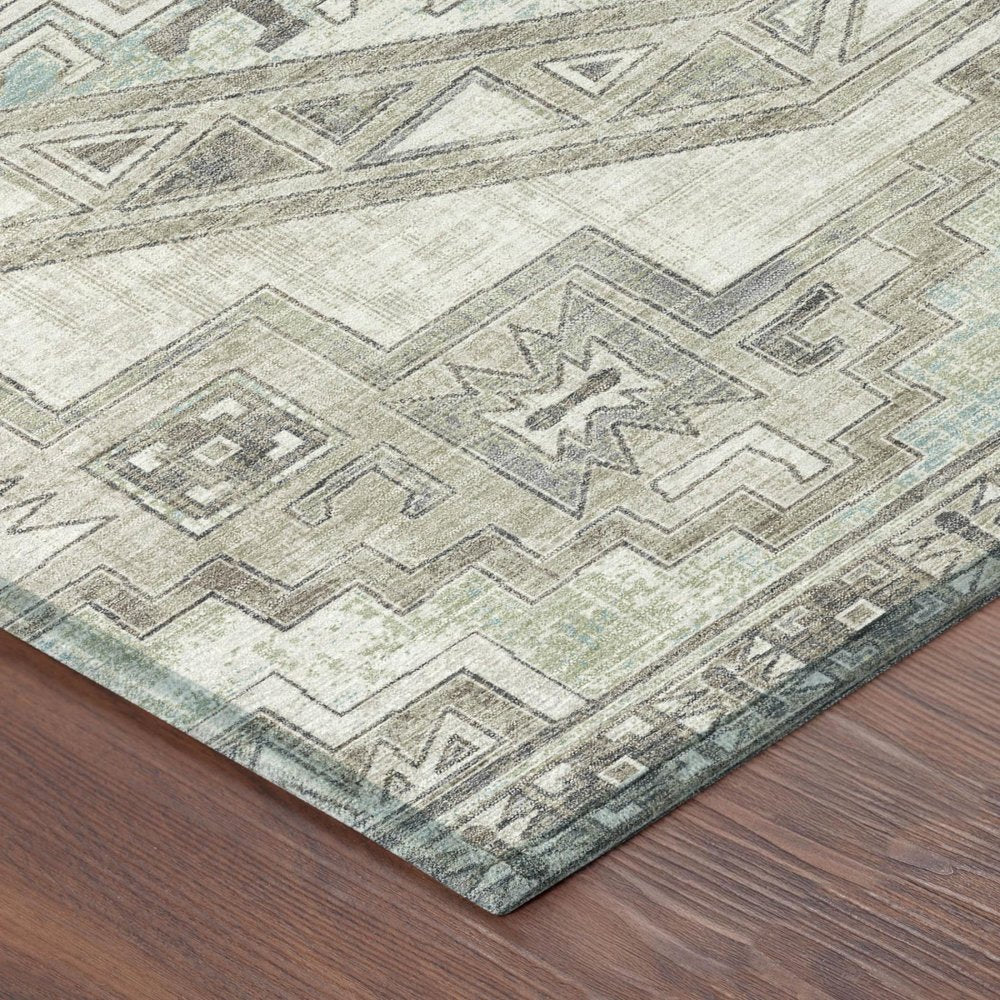 8' X 10' Ivory And Pewter Southwestern Washable Indoor Outdoor Area Rug HomeRoots
