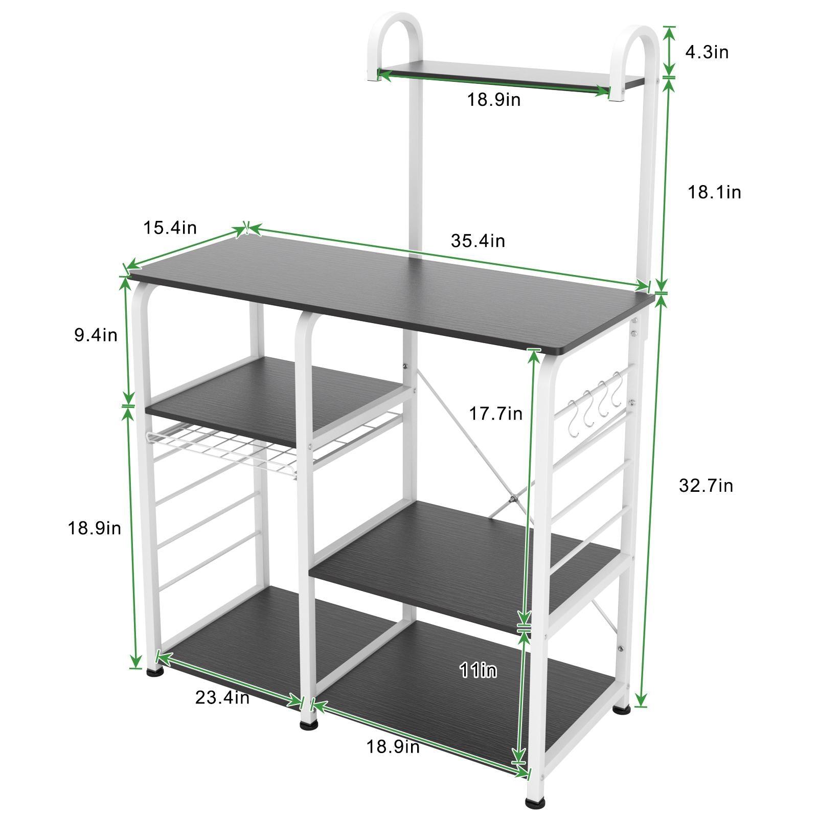 Kitchen Bakers Rack,Microwave Cart Coffee Station, Utility Microwave Oven Stand Storage Cart, Workstation Shelf - FurniFindUSA