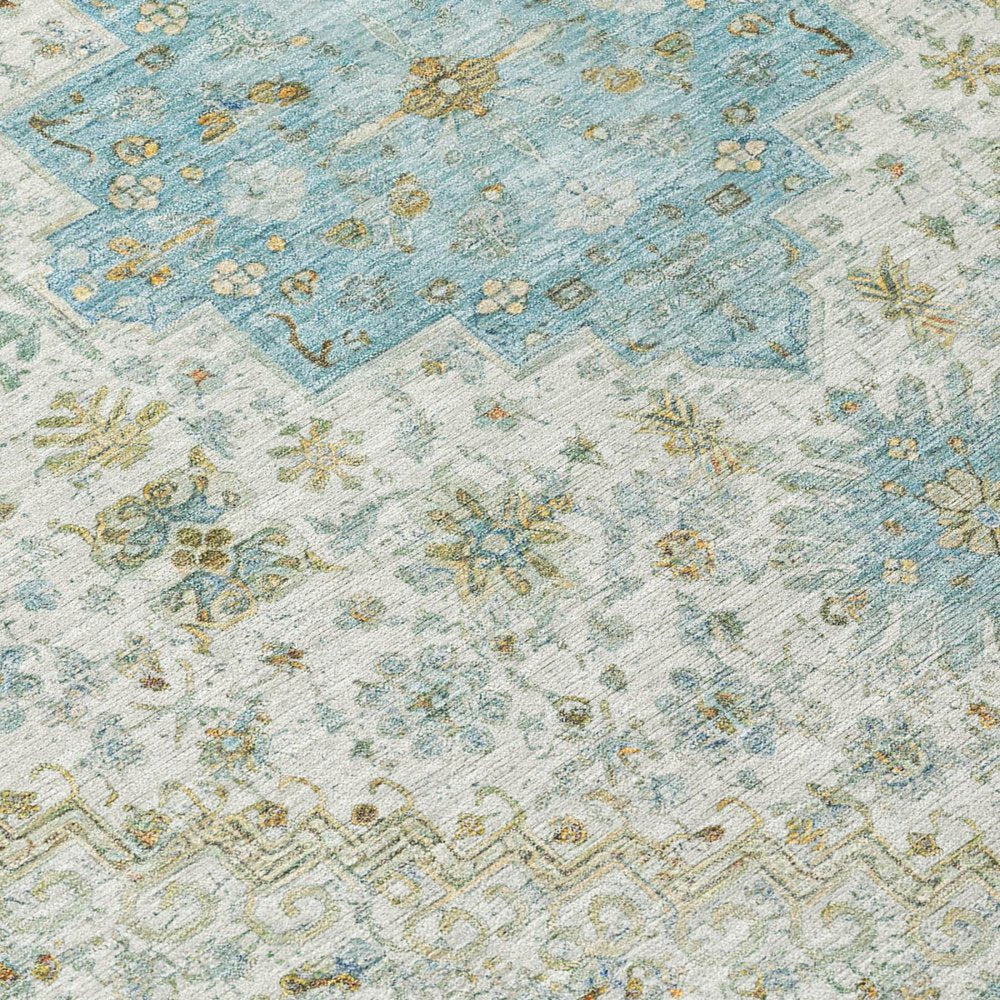 8' X 10' Ivory And Silver Oriental Washable Indoor Outdoor Area Rug HomeRoots