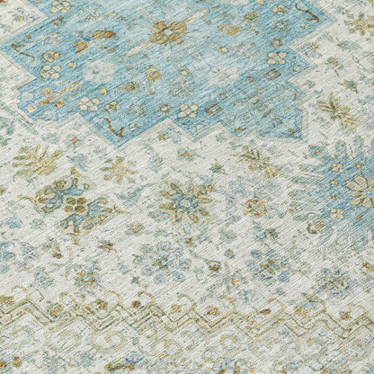 9' X 12' Ivory And Silver Oriental Washable Indoor Outdoor Area Rug HomeRoots