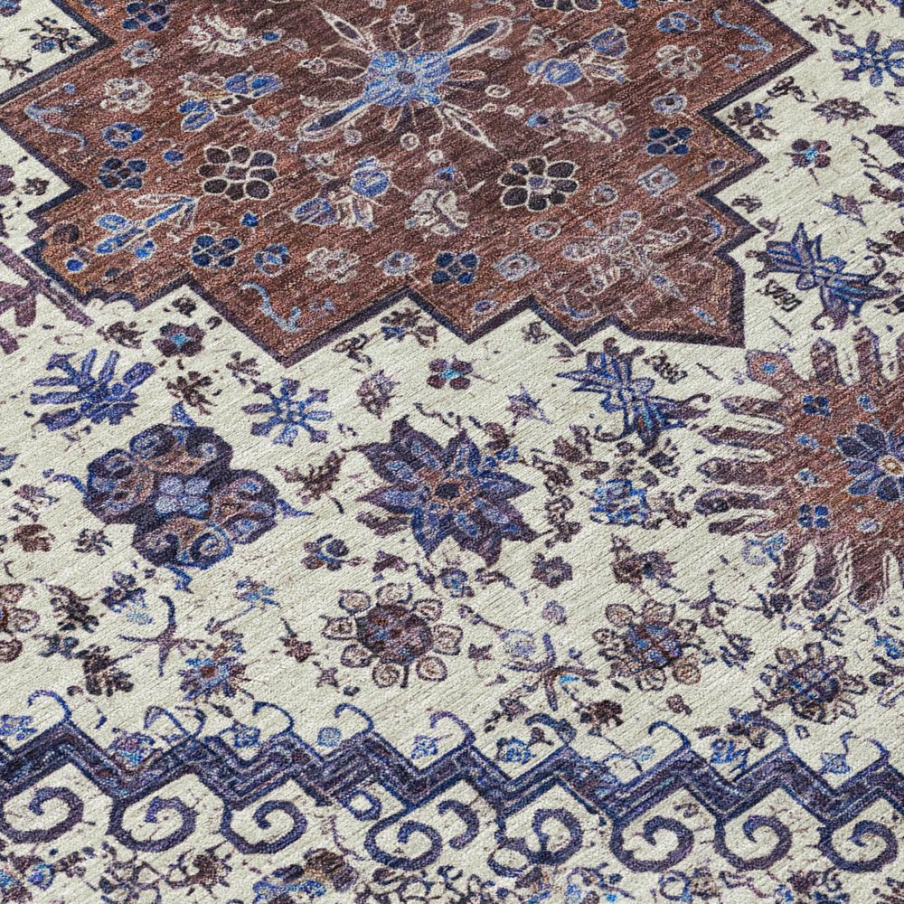 9' X 12' Linen And Ivory Oriental Washable Indoor Outdoor Area Rug HomeRoots
