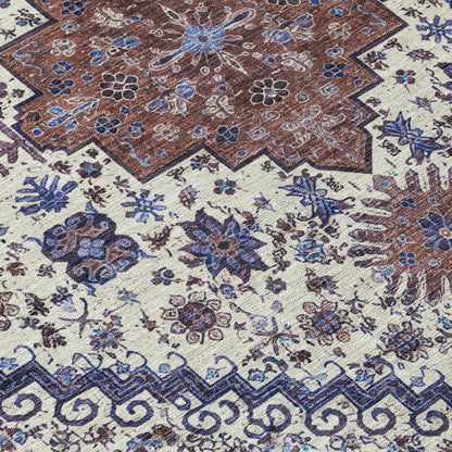 9' X 12' Linen And Ivory Oriental Washable Indoor Outdoor Area Rug HomeRoots