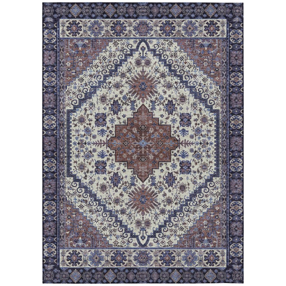 10' X 14' Linen And Ivory Oriental Washable Indoor Outdoor Area Rug HomeRoots