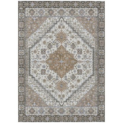 9' X 12' Pearl And Ivory Oriental Washable Indoor Outdoor Area Rug HomeRoots