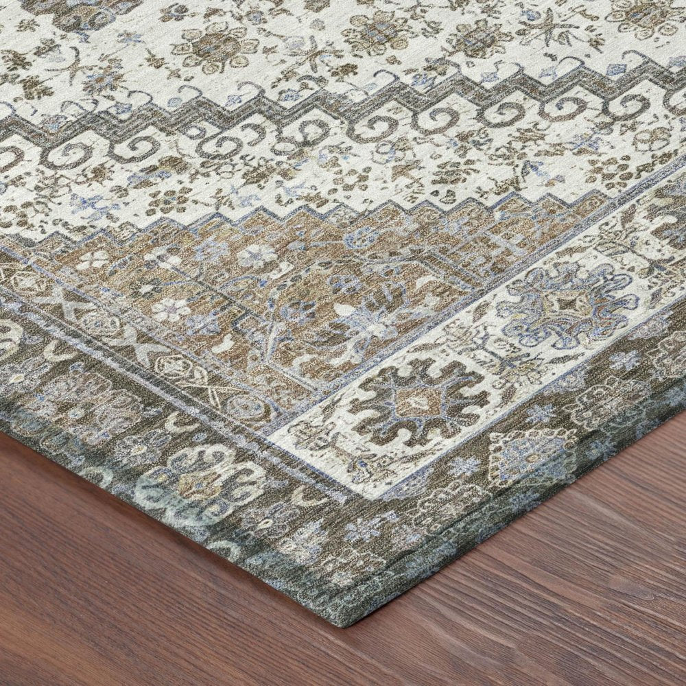 10' X 14' Pearl And Ivory Oriental Washable Indoor Outdoor Area Rug HomeRoots