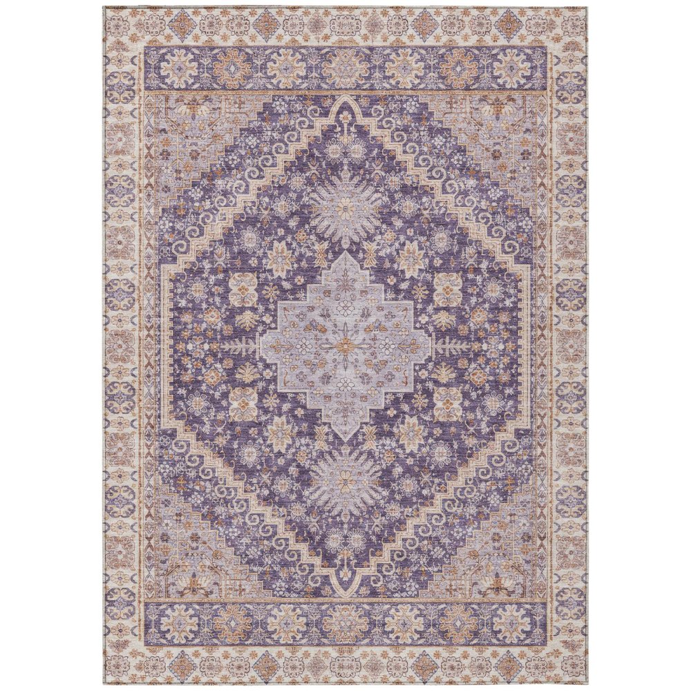 10' X 14' Purple And Blush Oriental Washable Indoor Outdoor Area Rug HomeRoots