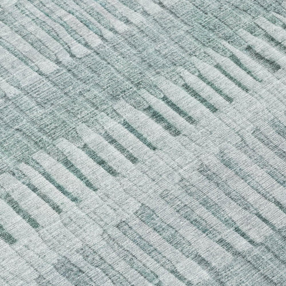 3' X 5' Aqua And Teal Blue Striped Washable Indoor Outdoor Area Rug — view 4