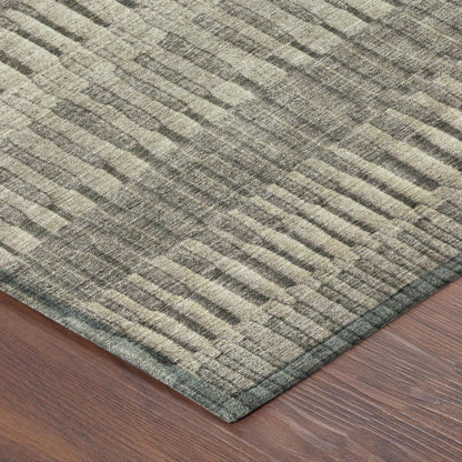 8' Brown And Beige Round Striped Washable Indoor Outdoor Area Rug HomeRoots