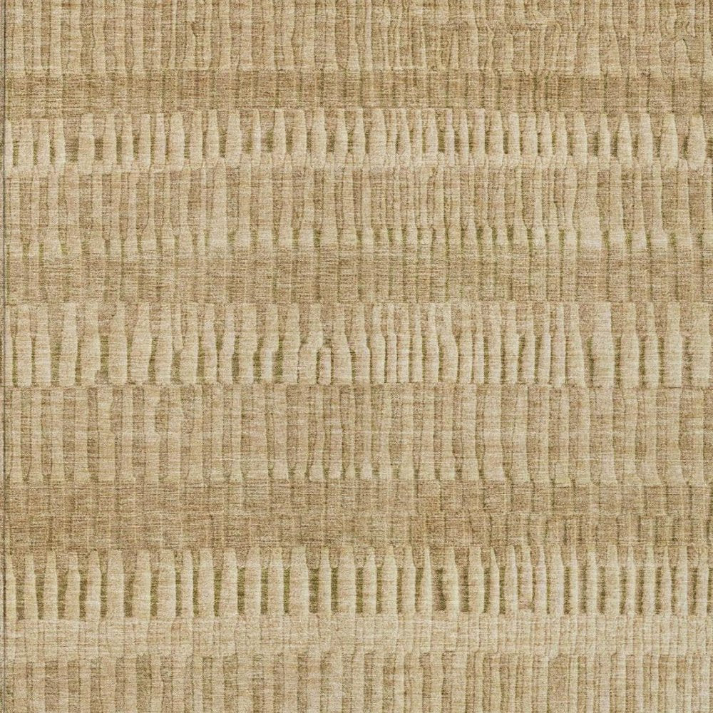 3' X 5' Copper And Orange Striped Washable Indoor Outdoor Area Rug