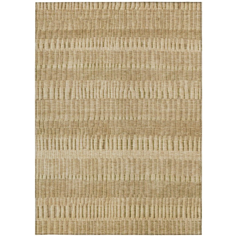 3' X 5' Copper And Orange Striped Washable Indoor Outdoor Area Rug — view 8