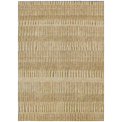 3' X 5' Copper And Orange Striped Washable Indoor Outdoor Area Rug