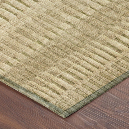 3' X 5' Copper And Orange Striped Washable Indoor Outdoor Area Rug