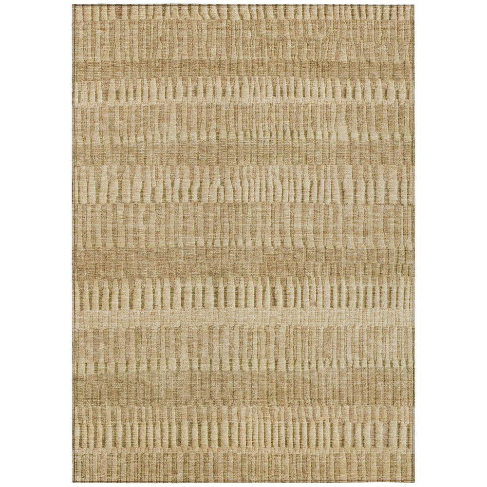 5' X 8' Copper And Orange Striped Washable Indoor Outdoor Area Rug — view 1