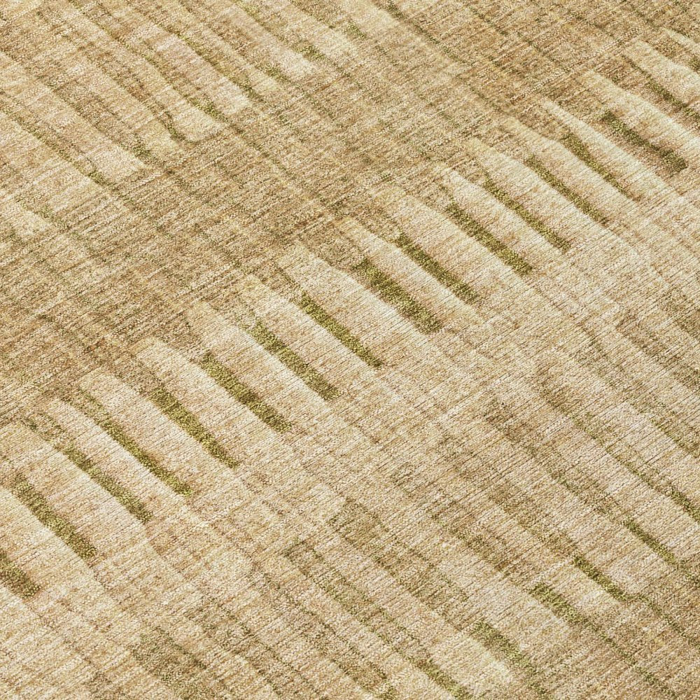 8' Copper And Orange Round Striped Washable Indoor Outdoor Area Rug HomeRoots