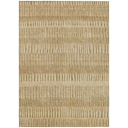 10' X 14' Copper And Orange Striped Washable Indoor Outdoor Area Rug HomeRoots