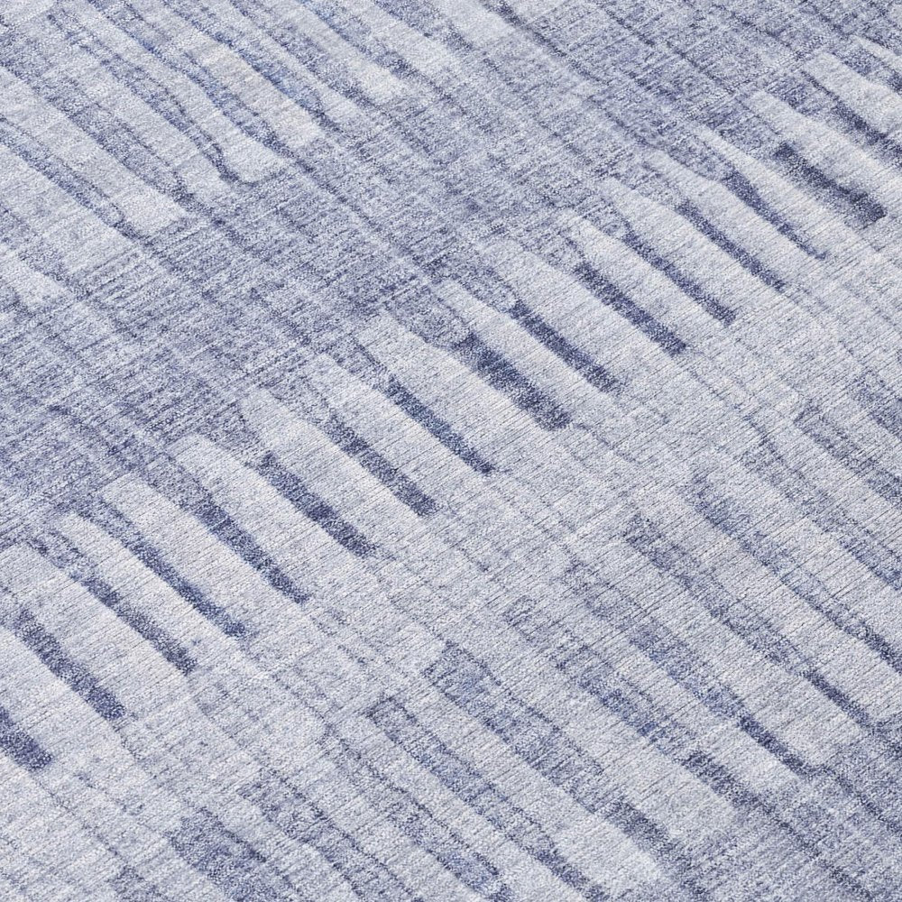 9' X 12' Sky Blue And Blue Striped Washable Indoor Outdoor Area Rug HomeRoots