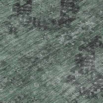 10' X 14' Mint Green And Green Oriental Washable Indoor Outdoor Area Rug HomeRoots