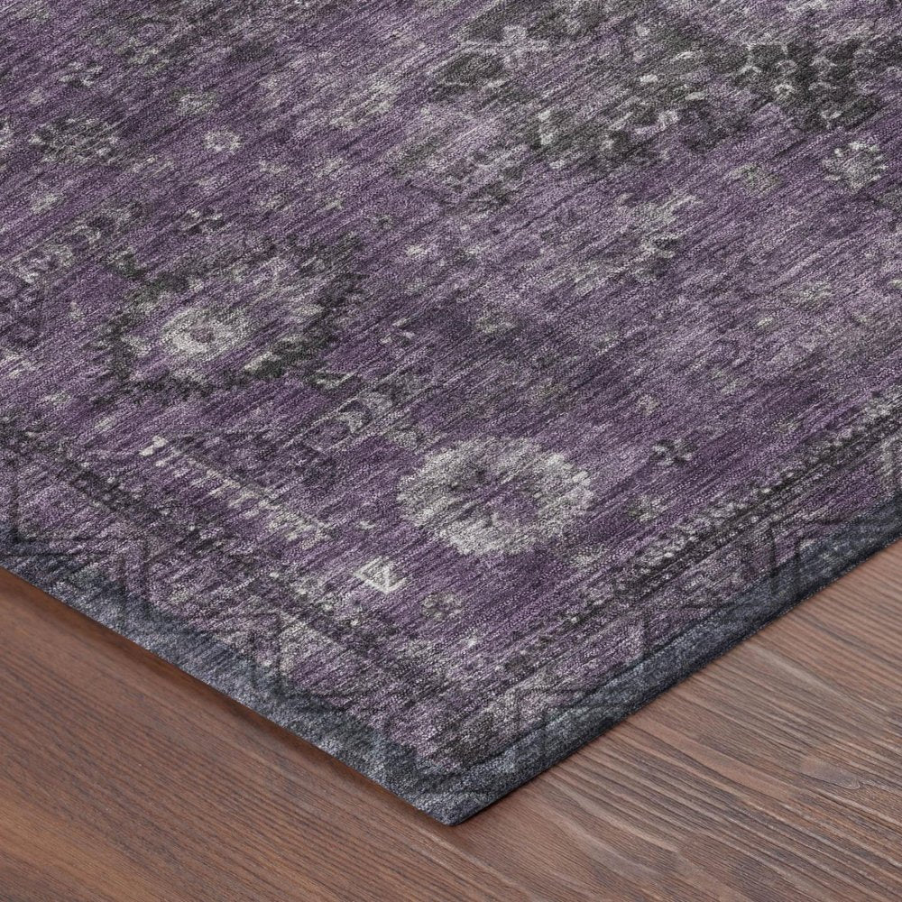 9' X 12' Plum And Purple Oriental Washable Indoor Outdoor Area Rug HomeRoots