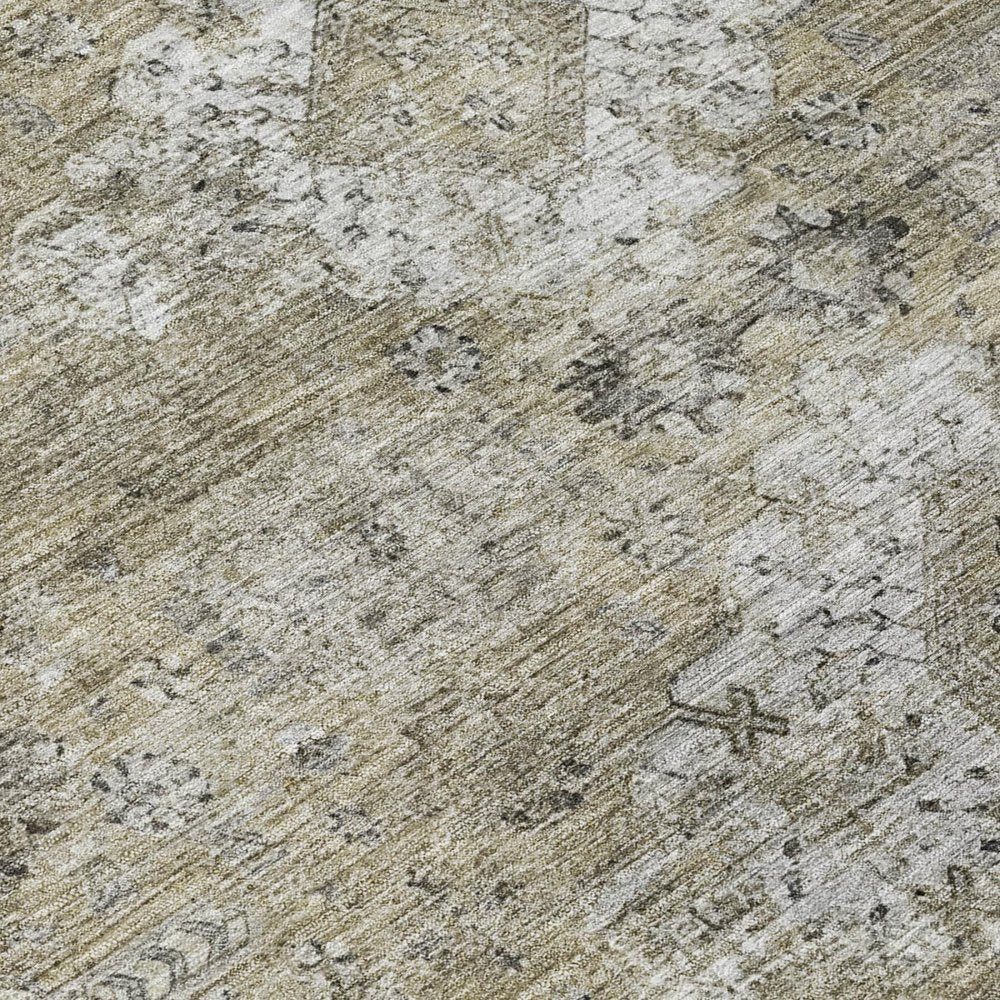 10' X 14' Beige And Brown Oriental Washable Indoor Outdoor Area Rug — view 4