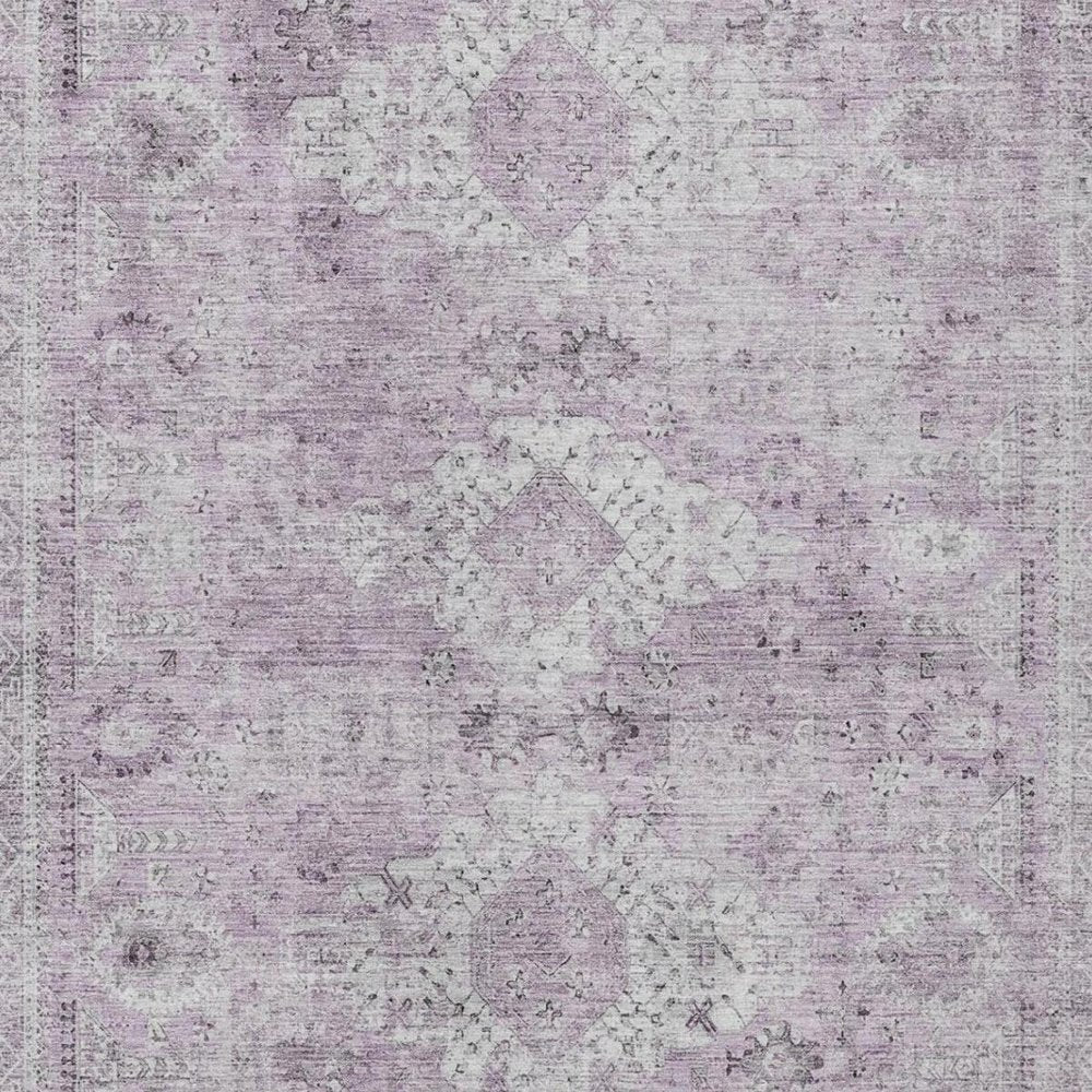 3' X 5' Lilac And Purple Oriental Washable Indoor Outdoor Area Rug — view 8