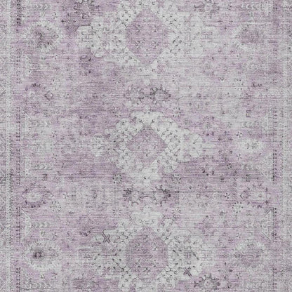 3' X 5' Lilac And Purple Oriental Washable Indoor Outdoor Area Rug