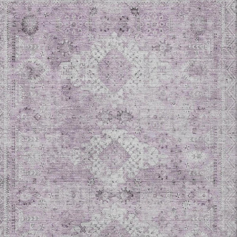 3' X 5' Lilac And Purple Oriental Washable Indoor Outdoor Area Rug — view 9