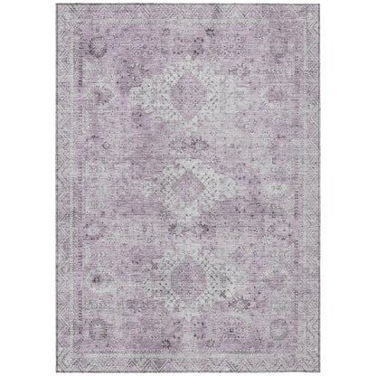 5' X 8' Lilac And Purple Oriental Washable Indoor Outdoor Area Rug HomeRoots