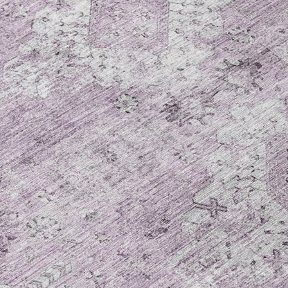 5' X 8' Lilac And Purple Oriental Washable Indoor Outdoor Area Rug HomeRoots