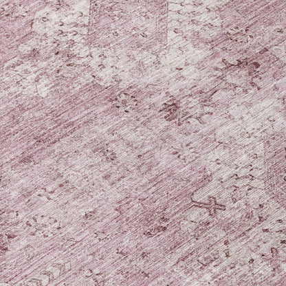 3' X 5' Pink And Blush Oriental Washable Indoor Outdoor Area Rug HomeRoots