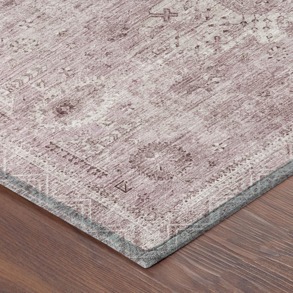 5' X 8' Pink And Blush Oriental Washable Indoor Outdoor Area Rug HomeRoots