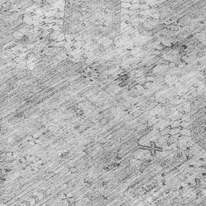 5' X 8' Silver And Gray Oriental Washable Indoor Outdoor Area Rug HomeRoots