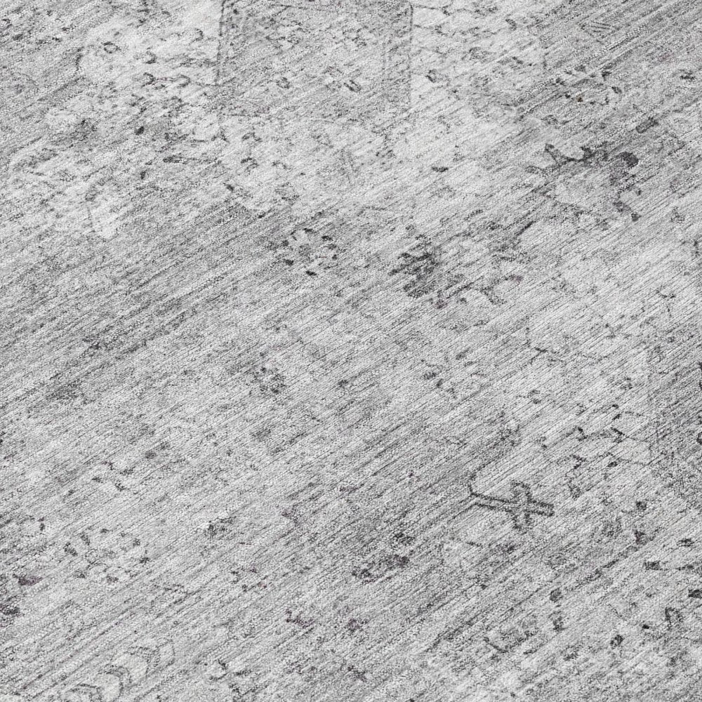 10' X 14' Silver And Gray Oriental Washable Indoor Outdoor Area Rug HomeRoots