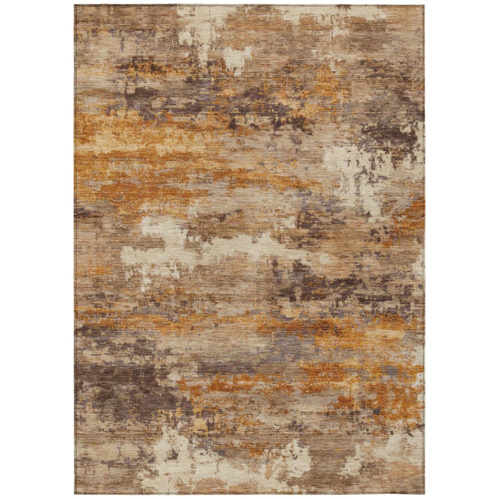 8' X 10' Brown And Copper Abstract Washable Indoor Outdoor Area Rug HomeRoots