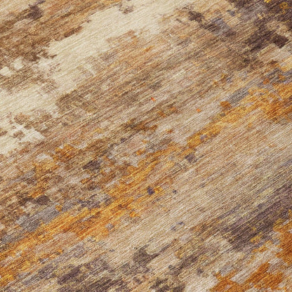 8' X 10' Brown And Copper Abstract Washable Indoor Outdoor Area Rug HomeRoots