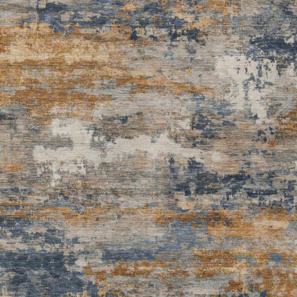 3' X 5' Granite Gray And Gray Abstract Washable Indoor Outdoor Area Rug