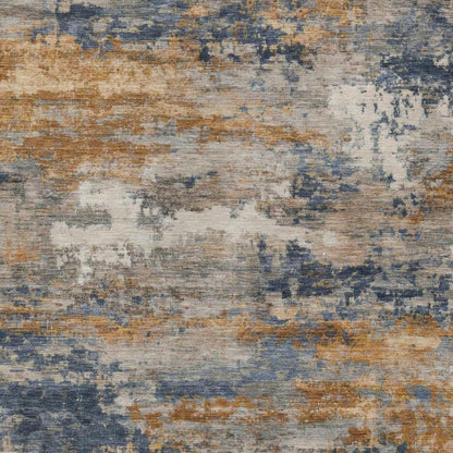3' X 5' Granite Gray And Gray Abstract Washable Indoor Outdoor Area Rug