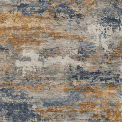 3' X 5' Granite Gray And Gray Abstract Washable Indoor Outdoor Area Rug