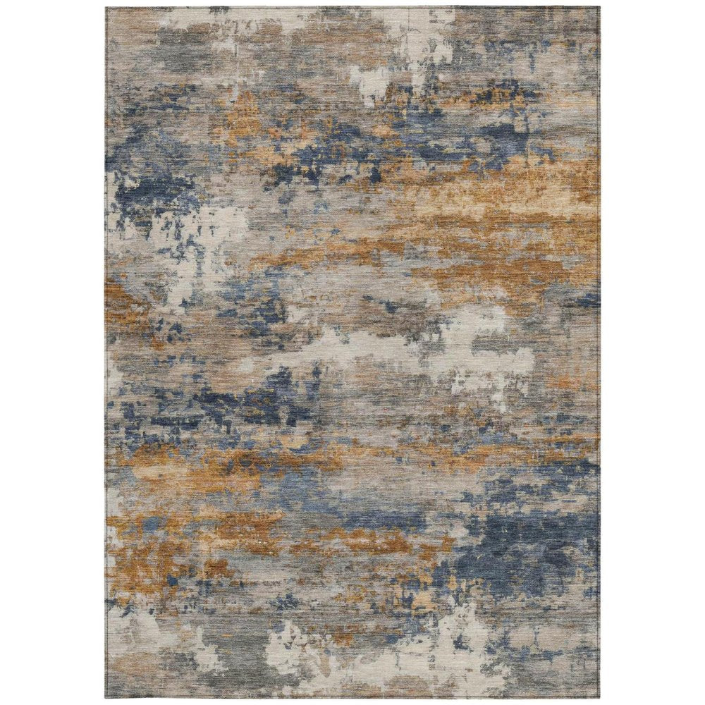 3' X 5' Granite Gray And Gray Abstract Washable Indoor Outdoor Area Rug — view 9