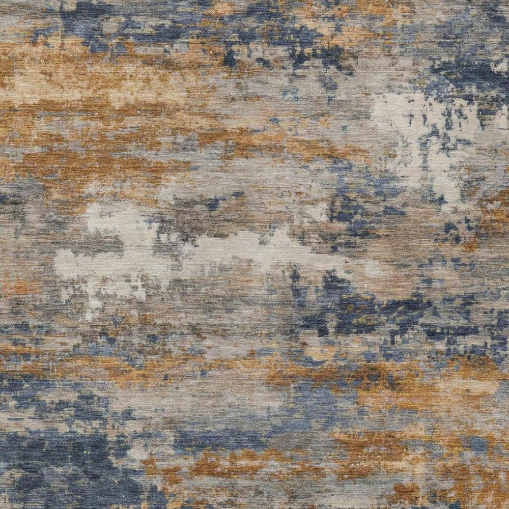 5' X 8' Granite Gray And Gray Abstract Washable Indoor Outdoor Area Rug