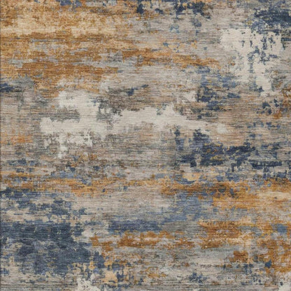 5' X 8' Granite Gray And Gray Abstract Washable Indoor Outdoor Area Rug